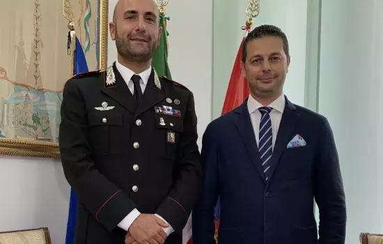 Canosa- Il sindaco Morra ha ricevuto il Maggiore Montinaro.