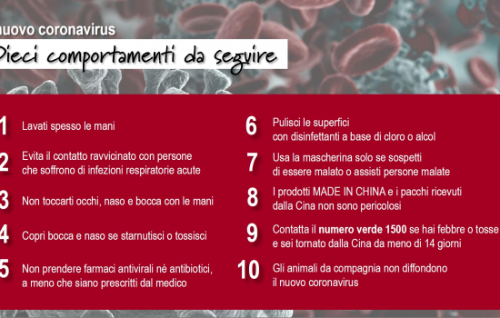 Coronavirus 10 consigli da seguire