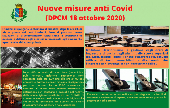 Coronavirus: DPCM 18 ottobre 2020