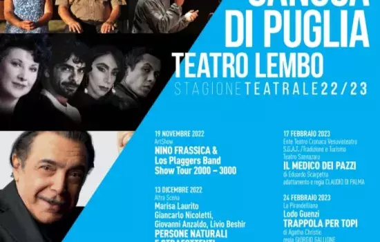 Gli abbonamenti per la stagione di prosa saranno in vendita presso il botteghino del Teatro Lembo dal 27 ottobre 2022 